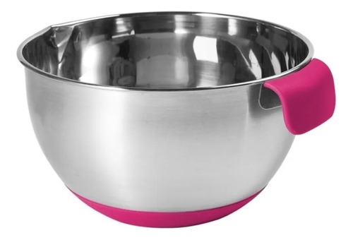 Bowl Batidor 21 Acero Inoxidable Ensaladera Antidesliz Bz3 Color Rosa