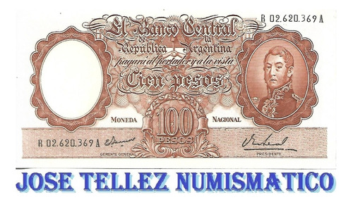 Bottero 2084 100 Pesos Moneda Nacional Reposicion Ex Palermo