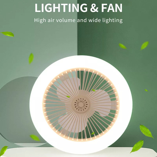 E Ventilador Techo Luz Dimmable Moderno Led Com Controle