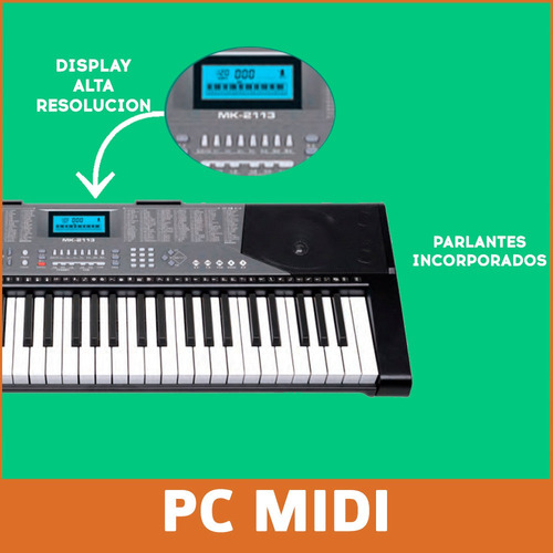 Imagen 5 de 10 de Organo Teclado Musical 61 Teclas Mk2113 Bluetooth