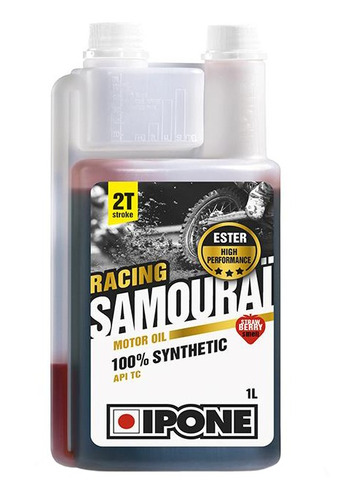 Aceite Moto Sintetico Samourai Racing 2t Frutilla 1l Ipone