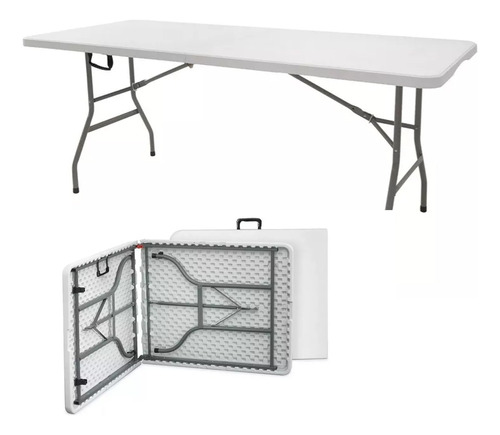 Mesa Plegable Portátil De Plástico 180 Cm Tipo Portafolio, 