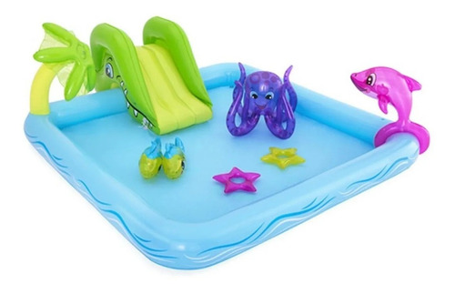 Pileta Inflable Infantil Play Center Spray Pelotero Bestway