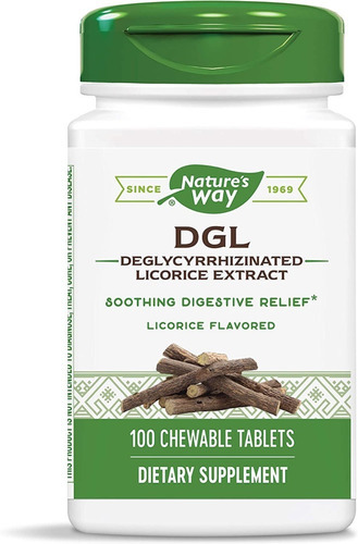 Natures Way Dgl Deglycyrrhizinated Licorice Extract 100tabs Sabor Neutro