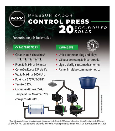 Pressurizador Pré E Pós Boiler Solar Control Press 20 Rowa
