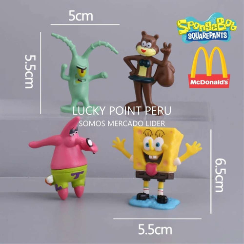 Imagen 4 de 5 de Coleccion Complet Bob Esponja Calamardo 8 Figuras Originales