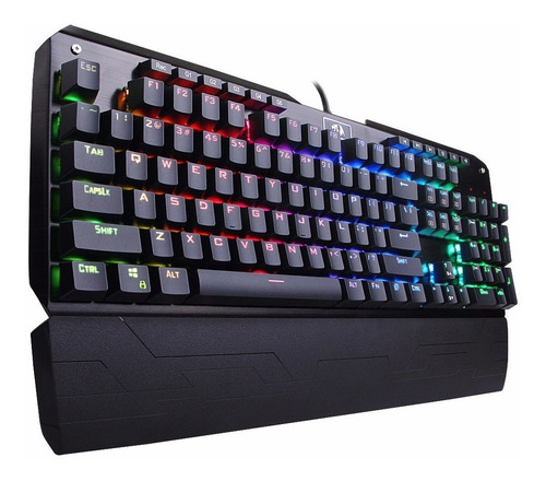 Teclado Gamer Mecánico Panel Aluminio Redragon Indrah K555