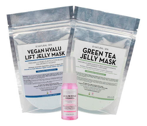Kit Mascarillas Hidro-plásticas Vegan Hyalu Lift + Té Verde