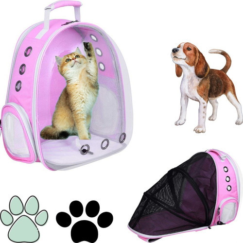 Bolsa Mochila Panorâmica Transporte Pet Cão Gato Expansível