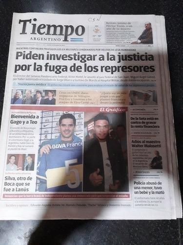 Diario Tiempo Argentino 30 7 2013 Gago Teo Gutiérrez Tizón 