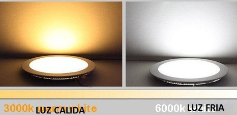 Panel Led 11w Redondo Spot Embutir Blanco Calido/frio Candil