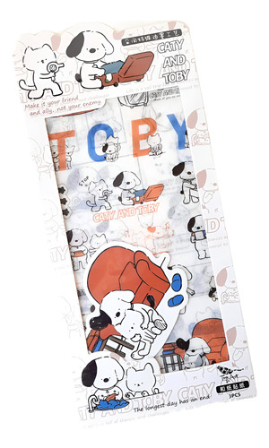 Set De Planchas De Sticker Washi Toby And Caty Kawaii