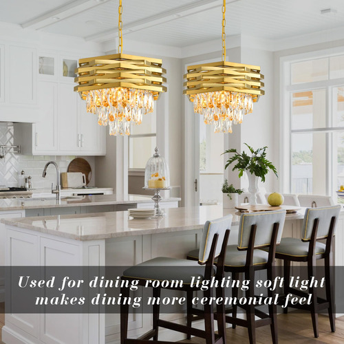 Modern Crystal Chandelier Gold Round Chandeliers For Dining