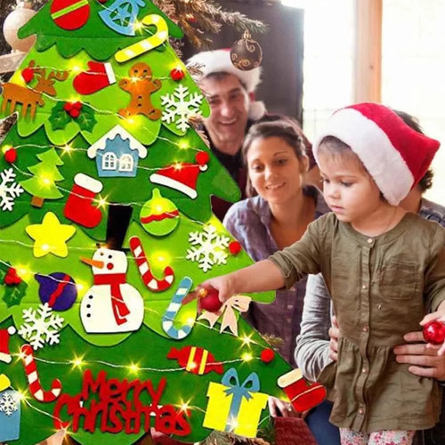 . Decoração De Parede De Árvore De Natal De Feltro Diy Com