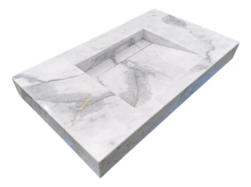 Lavamanos T/cascada Mármol Blanco Bego 80 X 40 Blanco Bego Pulido Y Brillado