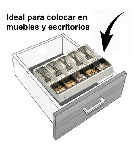 Cajon Lipari 5 Divisiones Moneda Billete Ideal Para Colocar Dentro Gavetas Y Registradoras