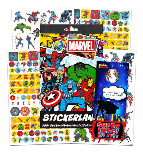 Marvel Shop Avengers Sticker Book For Kids - 4 Hojas Con Más