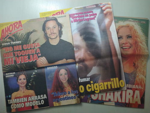 Revista Ahora - Pack X3 Diego Torres Shakira N. Oreiro 2005 (Usado)