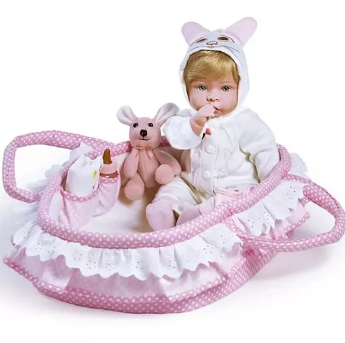 Roupa Para Boneca Bebê Reborn Coelho Com Bolinha Rosa - Shiny Toys