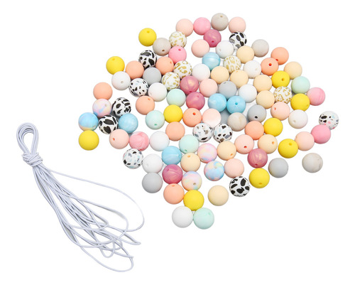 Perlas De Silicona Para Hacer Llaveros, 100 Unidades Colorid