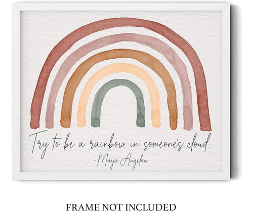 Cita De Maya Angelou Be A Rainbow Arte De Pared En Acuarel