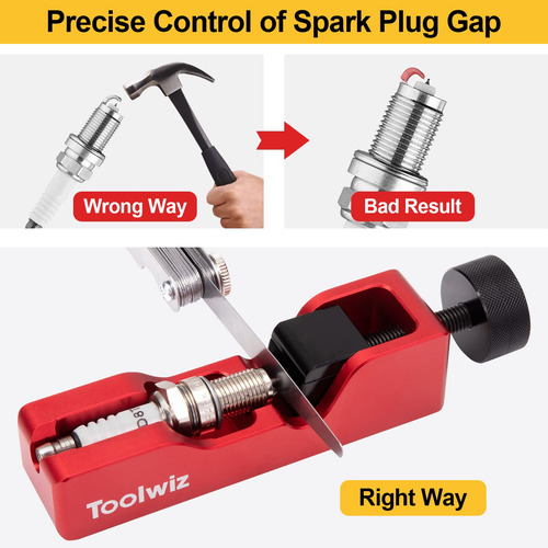 Herramienta Spark Plug Gap Toolwiz Con Manómetro De 32 Palas