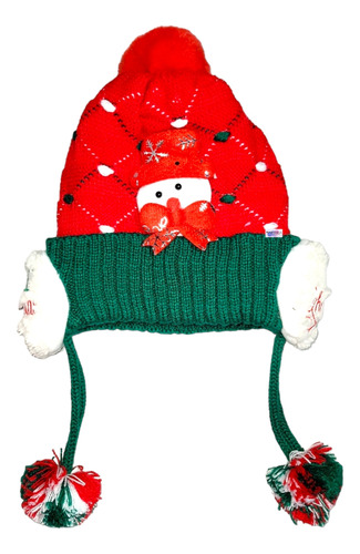 Gorro Navideño Térmico Para Niños Adultos Con Pompones