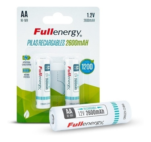 Pilas Aa Recargable Ni-hm 2600mah Full Por 2 Unidades