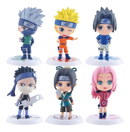 6 Mini Figuras De Naruto Y Compañia. 7 A 8 Cms. Kakashi. Hat