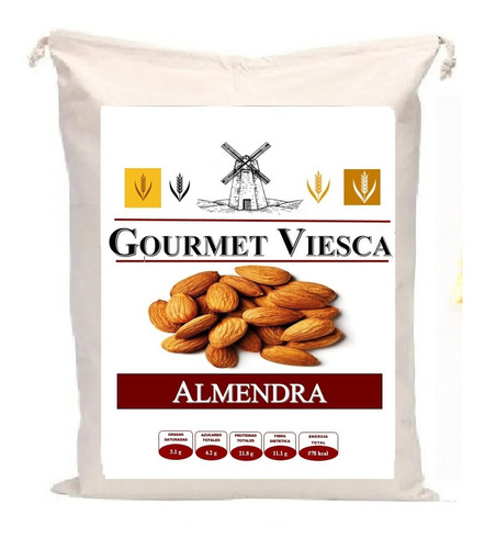 10 Kg De Almendra Natural Grande Excelente Calidad