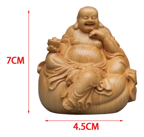 Estatua De Buda, Adorno De Madera, Escultura Artesanal,