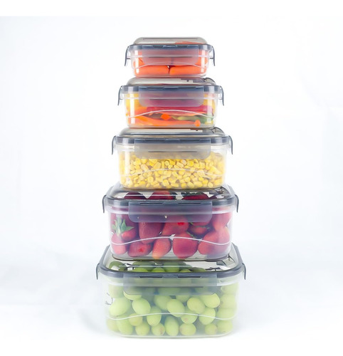 Juego De Herméticos 10pz Rectangular Plástico Freshpod