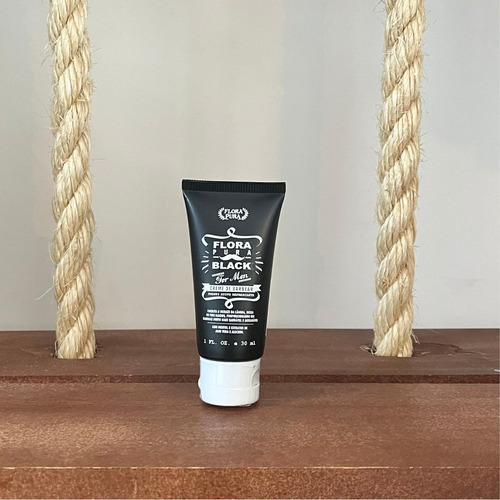 Creme De Barbear Black For Men-30ml -flora Pura