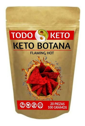 Totopos Keto Botana De Almendra Flamin Hot 100 Gramos