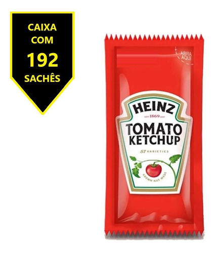 Ketchup Em Sachê Qualidade Original Caixa 192un Heinz