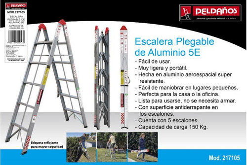 Escalera Tipo Acordeón O Portafoleo Tijera 4 Peldaños Ligera