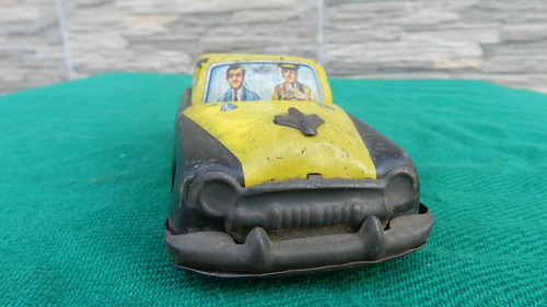 Antiguo Auto Taxi De Chapa Fricción Trasera Saxo Ind.arg.