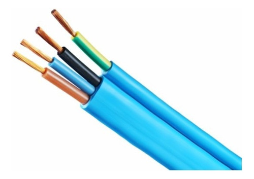  10 Mt Cable Plano Azul 4x1mm2 Rvk Para Bombas Pozo Profundo