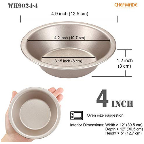 Juego De Mini Moldes Para Tartas Chefmade, 5 Pulgadas, 4 Pie