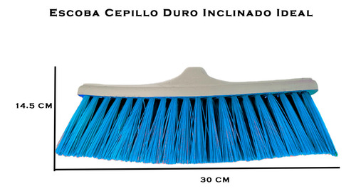 12 Escoba Cepillo Pa Piso Inclinado Duro 30cm Ideal C/bastón