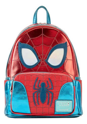 Mini Backpack Metallic Spider-man Loungefly Diseño de la tela estampado metalico