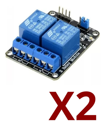 2 Und Relé 5v De 2 Canales Módulo Optoacoplador Arduino