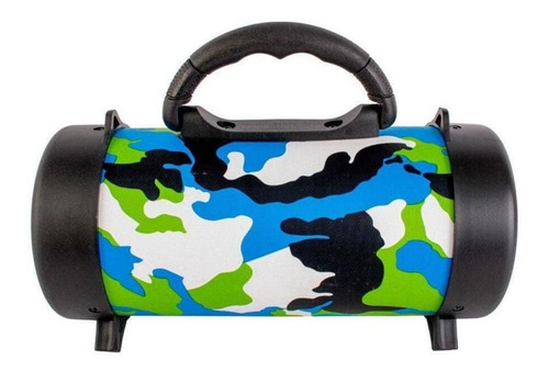 Alto-falante Grasep D-P8 portátil com bluetooth camuflado azul 110V/220V