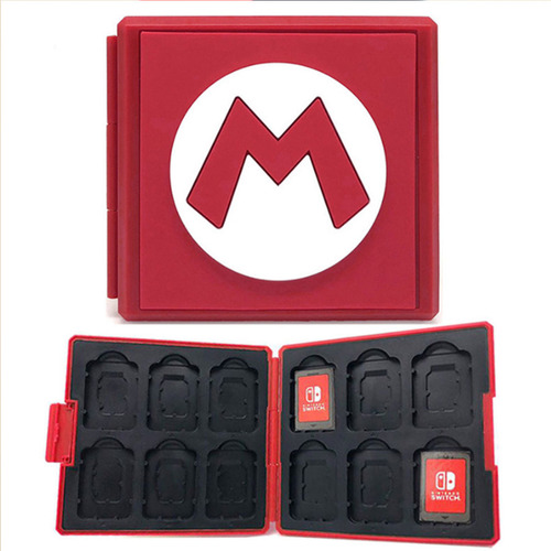 Estuche 12 Videojuegos Para Nintendo Switch Caja Transporte Color Rojo