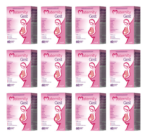 Kit 12 Vitaminas Maternity Gest Acido Fólico 60caps - Airela Sem Sabor
