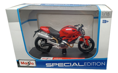 Moto A Escala 1:18, Ducati Moster 696, 12cms De Largo.