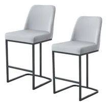 Comprar Set X 2 Bancos De Bar Soho Gris Acabado De La Estructura Laqueado Color 57144 - Gris