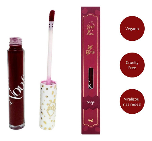 Gloss Labial Gelateria Nouf - Cereja 4ml | Ultrahidratante