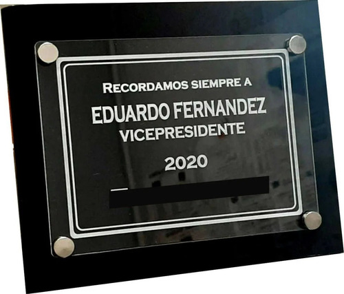 Placa De Acrilico 17x22 Cm Para Exterior Premio Homenaje 