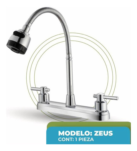 Mezcladora Para Tarja Grifo Fregadero Flexible Llave 2 Modos